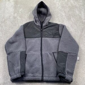 Billabong Mens Boundary Sherpa Fleece Full Zip Hoodie Charcoal Grey Size L